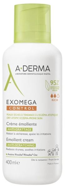 Крем для тела A-DERMA Exomega Control Emollient Cream Anti-Scratching 400ml apt022 фото