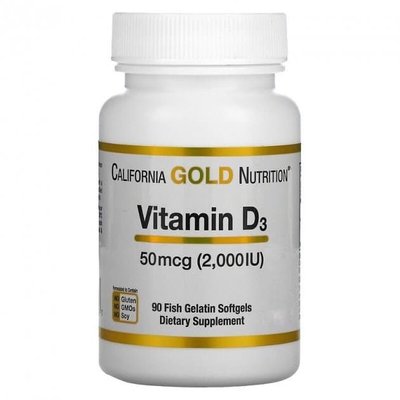 California Gold Nutrition, вітамін D3, 50 мкг (2000 МО) vit005 фото