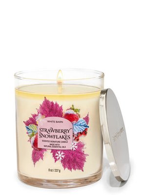 Bathandbodyworks Свічка з ароматом Strawberry Snowflakes 227 g bath024 фото