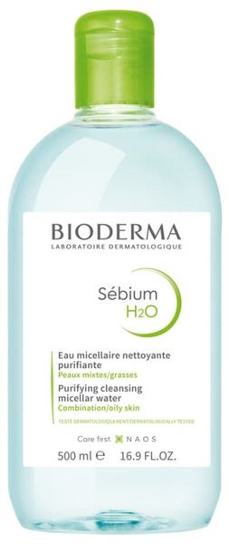 Мицеллярная вода Bioderma Sebium H2O Purifying Cleansing Micellar Water 500ml apt028 фото