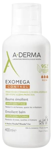 A-DERMA Exomega Control Emollient Balm Anti-Scratching Пом'якшуючий бальзам для тіла 400ml apt026 фото