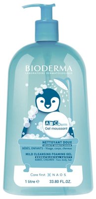 Bioderma ABCDerm Mild Cleansing Foaming Gel , М'який очищаючий гель 1L apt019 фото